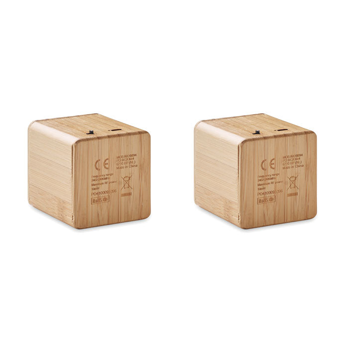 Set of 2 Bamboo Wireless Speakers