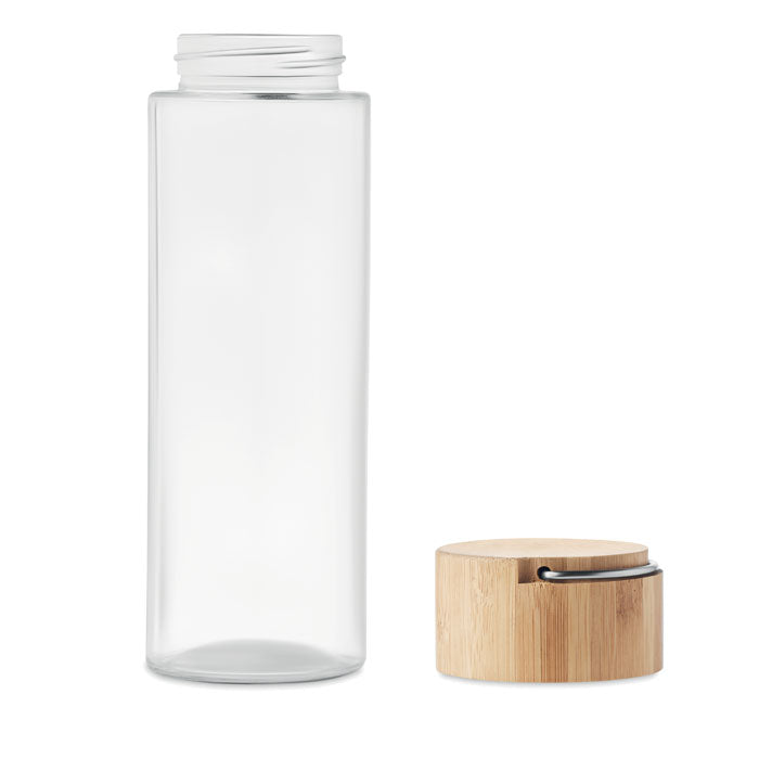 Glass Drinks Bottle with Bamboo Lid