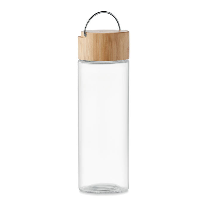 Glass Drinks Bottle with Bamboo Lid