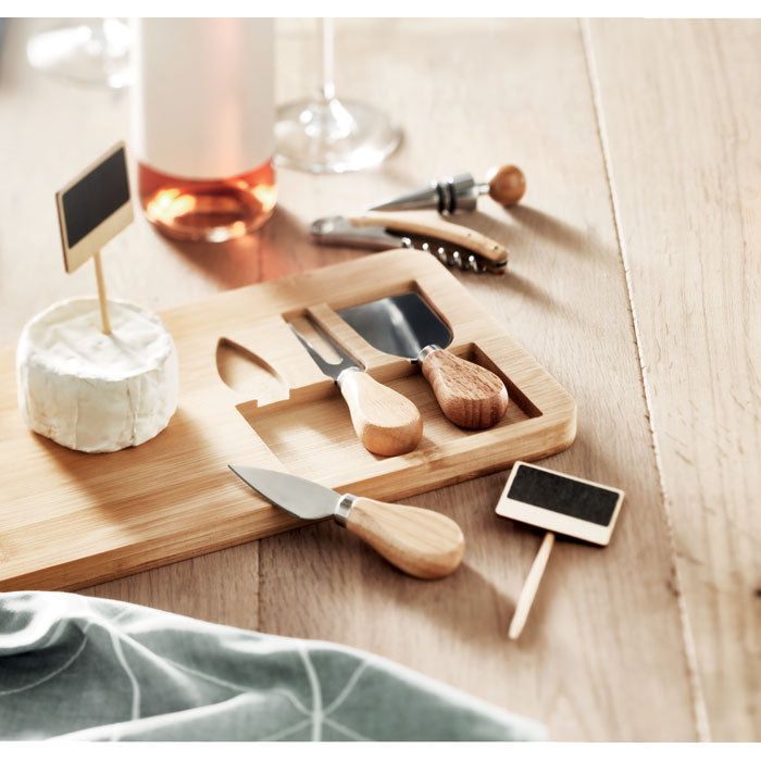 Bamboo Cheese Board Set