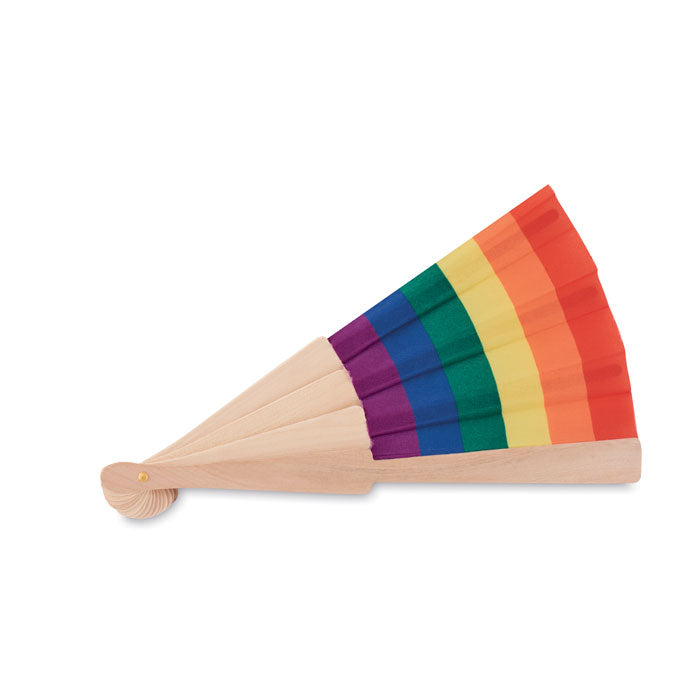 Rainbow Wooden Hand Fan