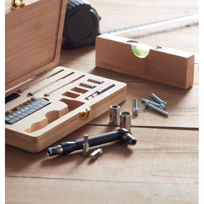 21 Piece Tool Set in Bamboo Case