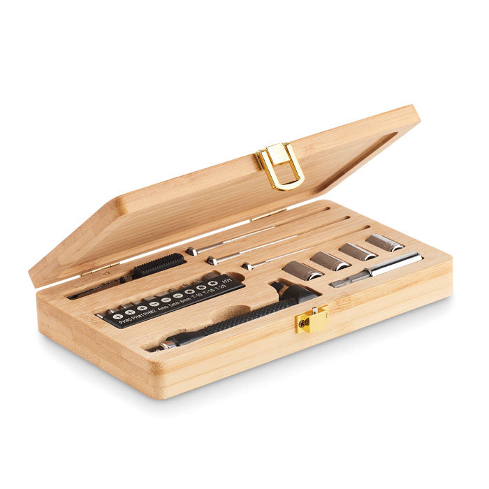 21 Piece Tool Set in Bamboo Case