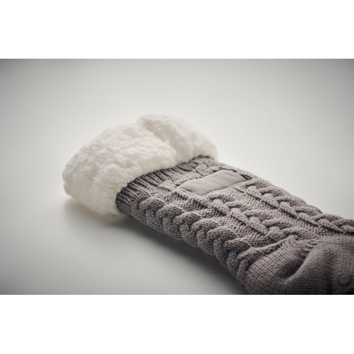 Pair of Large Cable Knit Slipper Socks
