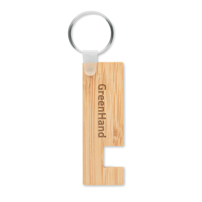 Bamboo Phone Stand Keyring