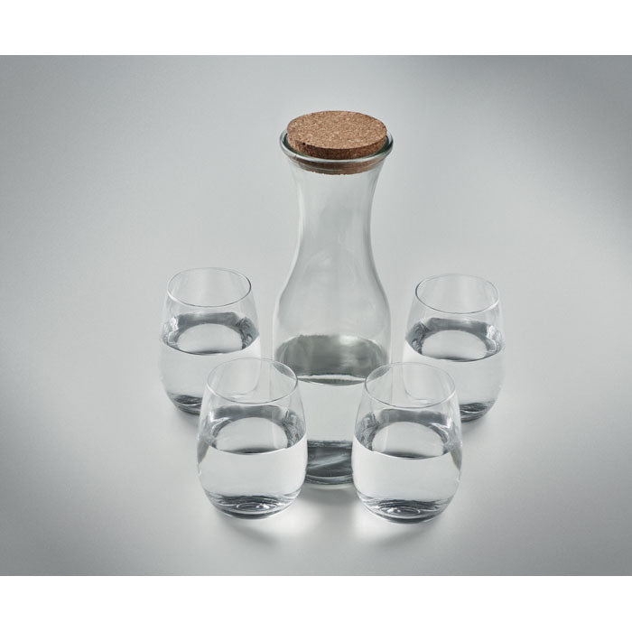 Glass Drink Set with Carafe and 4 Glasses