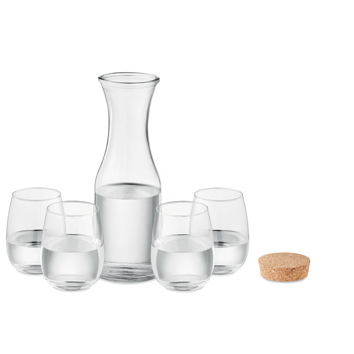 Glass Drink Set with Carafe and 4 Glasses