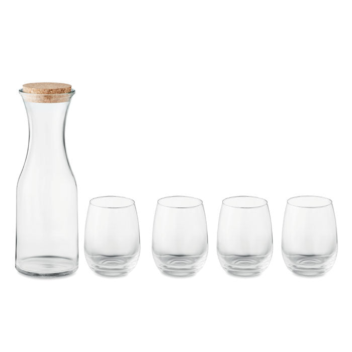 Glass Drink Set with Carafe and 4 Glasses