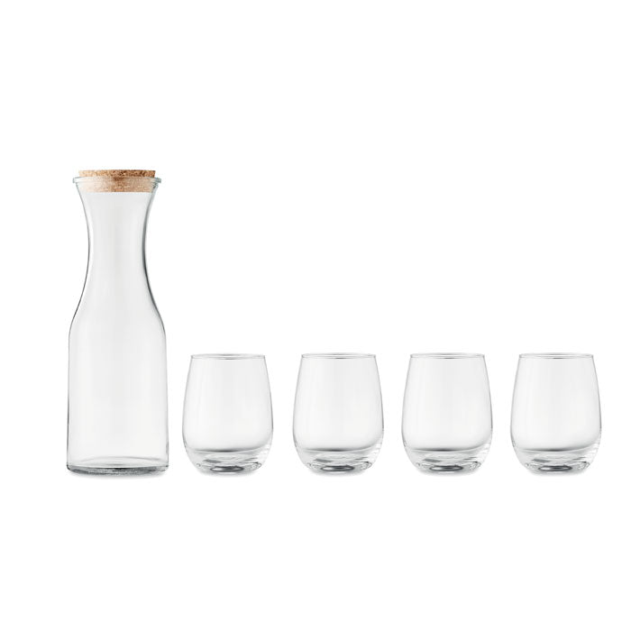 Glass Drink Set with Carafe and 4 Glasses