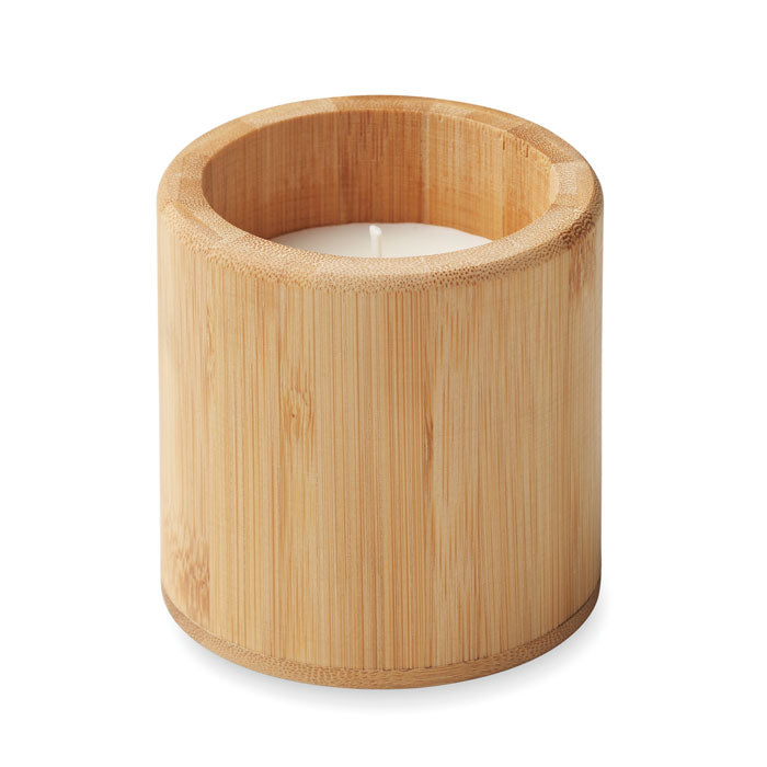 Plant Based Wax Candle in Bamboo Holder