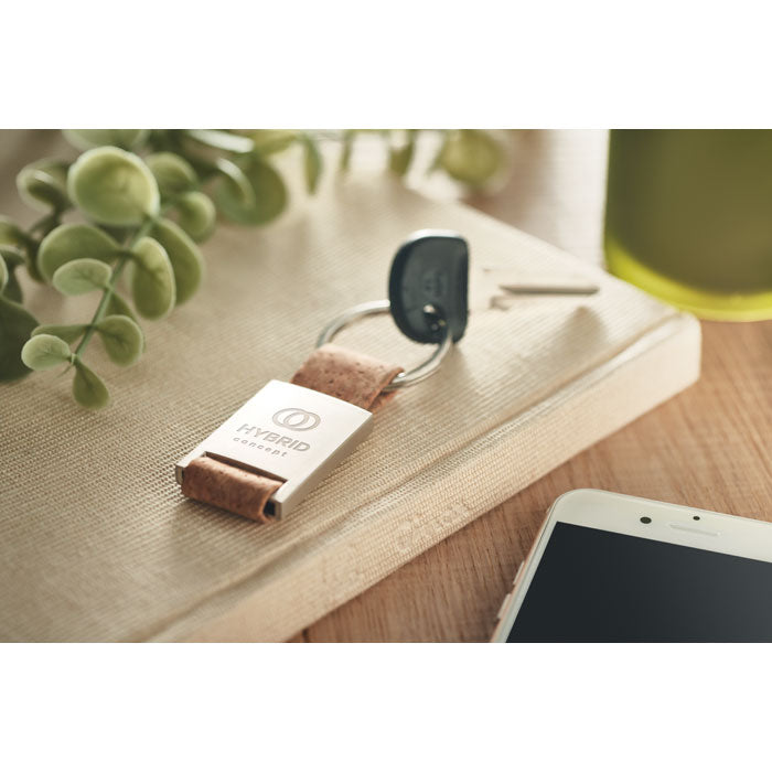 Keyring with Cork Webbing