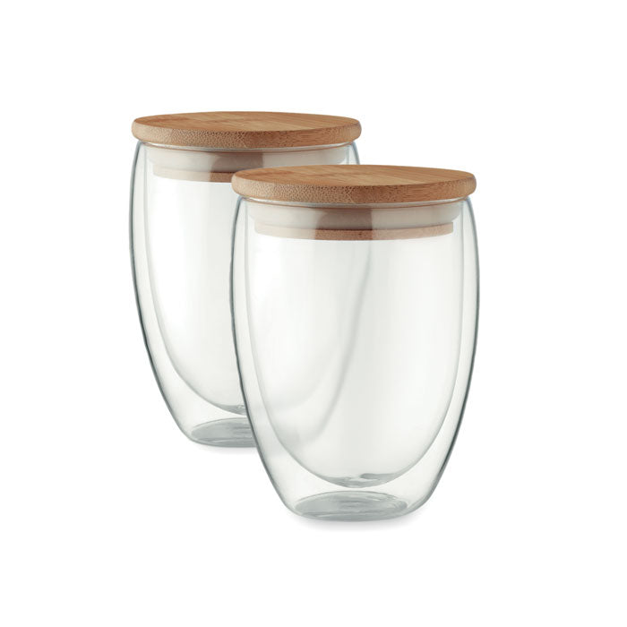 Set of 2 Double Walled Glass Cups