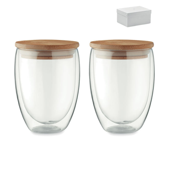 Set of 2 Double Walled Glass Cups