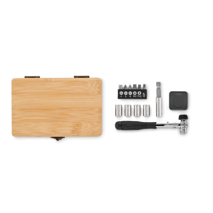 13 Piece Tool Set in Bamboo Case