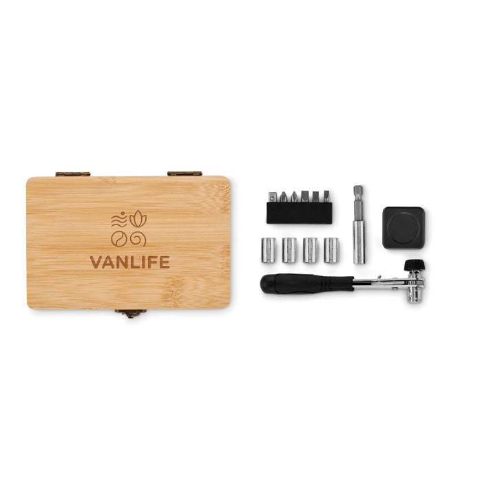 13 Piece Tool Set in Bamboo Case