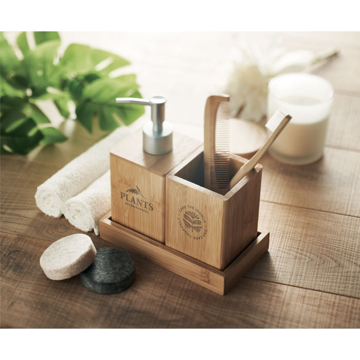 Bamboo Bathroom Accessories Set