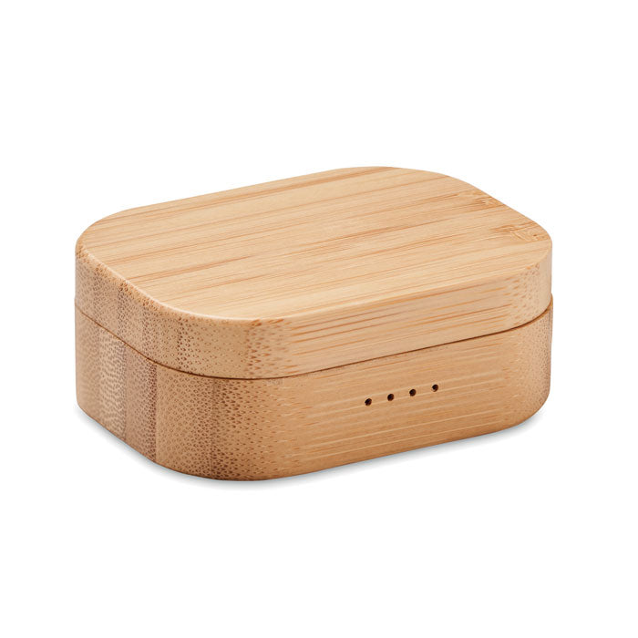 TWS Earbuds in Bamboo Case