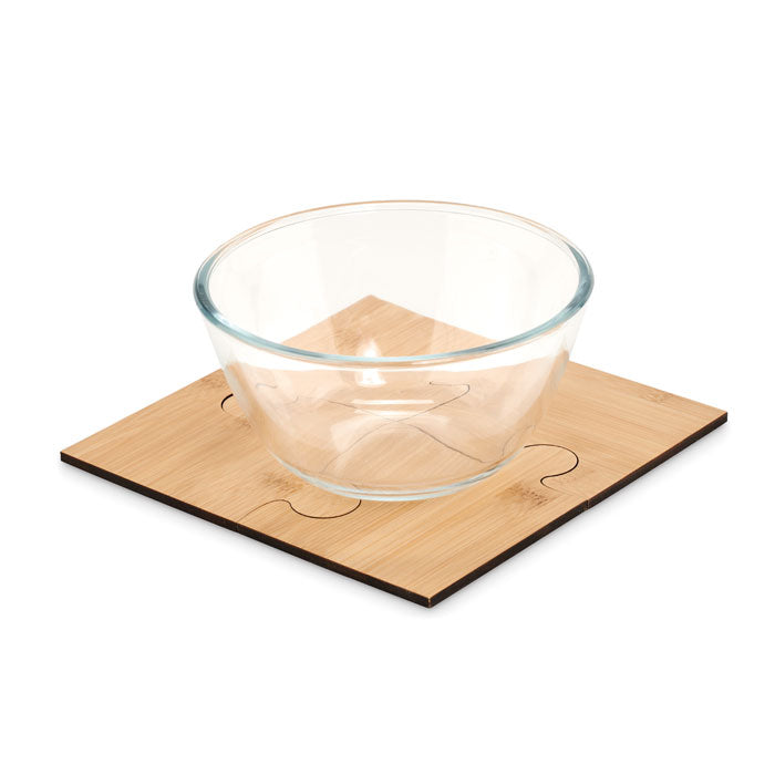 Set of 4 Bamboo Puzzle Coasters