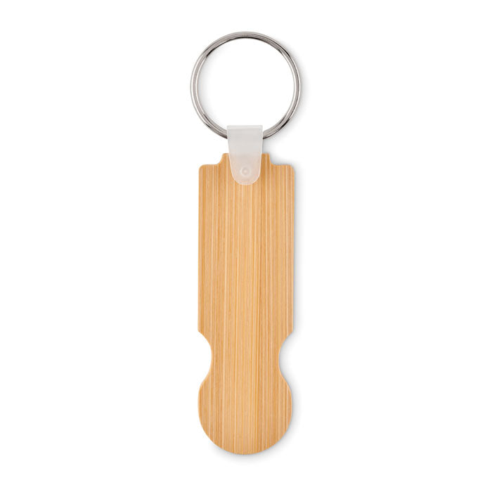 Bamboo Euro Trolley Token Keyring