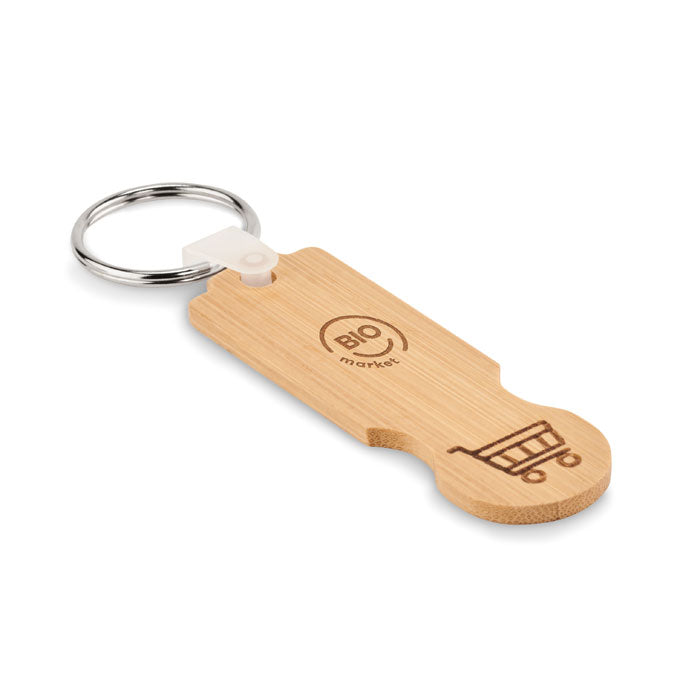 Bamboo Euro Trolley Token Keyring