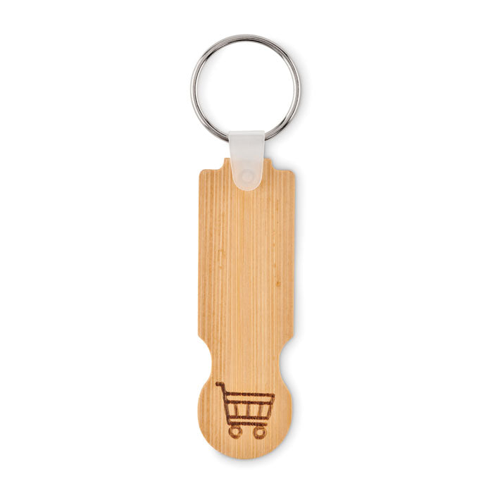 Bamboo Euro Trolley Token Keyring