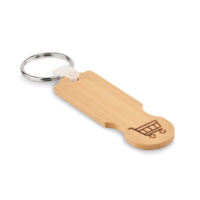 Bamboo Euro Trolley Token Keyring
