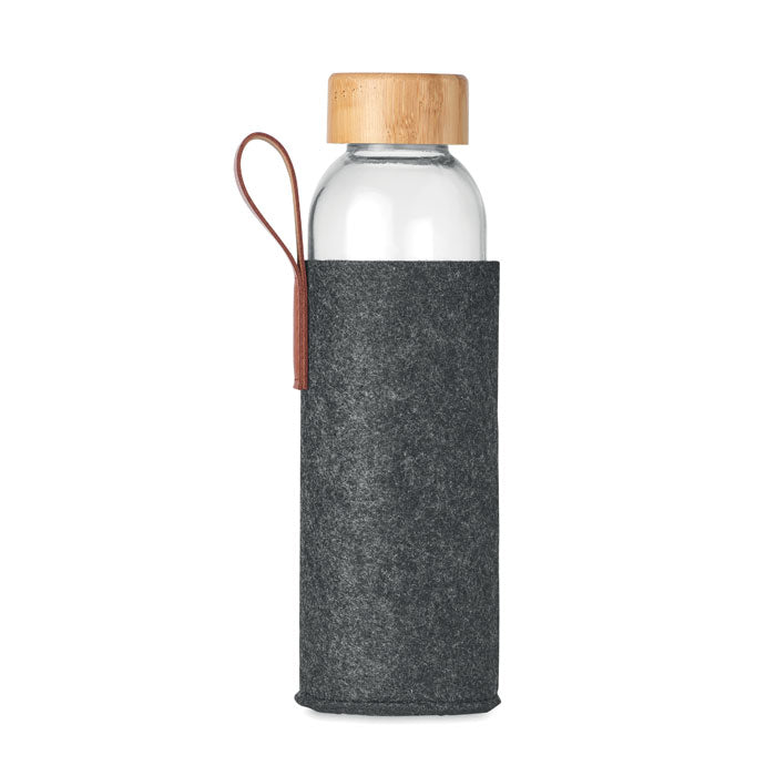 Glass Water Bottle with Handle Lid