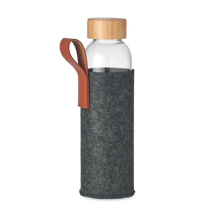 Glass Water Bottle with Handle Lid