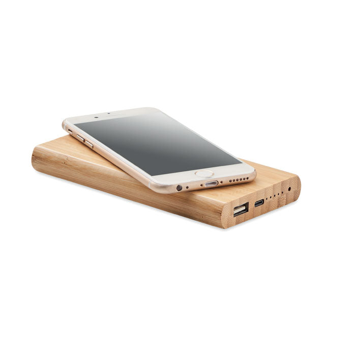 Wireless Charging Bamboo Powerbank