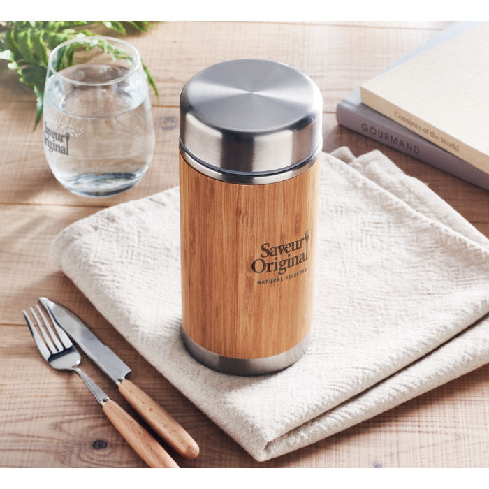 600ml Insulated Bamboo Food Jar