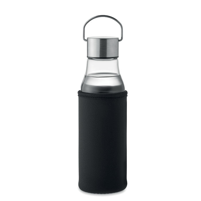 Glass Water Bottle with Handle Lid