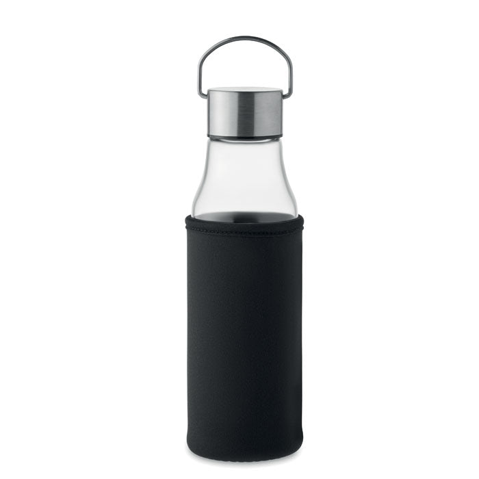 Glass Water Bottle with Handle Lid