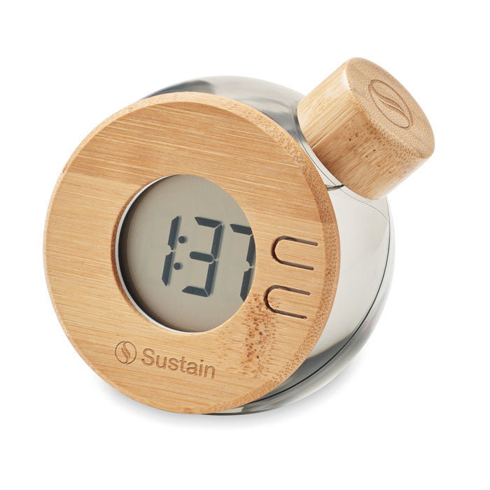 Water Powered Bamboo LCD Clock