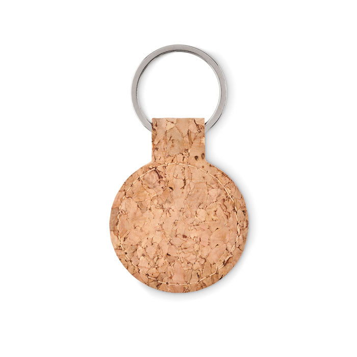 Round Natural Cork Keyring
