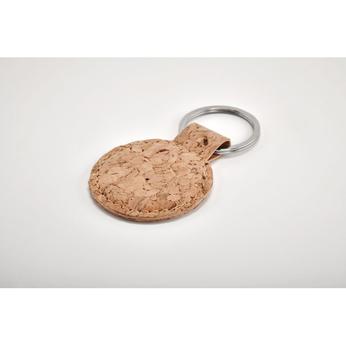 Round Natural Cork Keyring