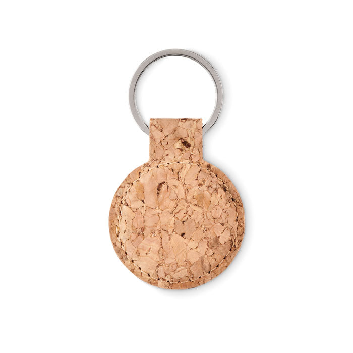 Round Natural Cork Keyring