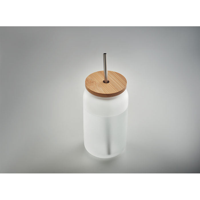 Mason Cocktail Jar with Bamboo Lid