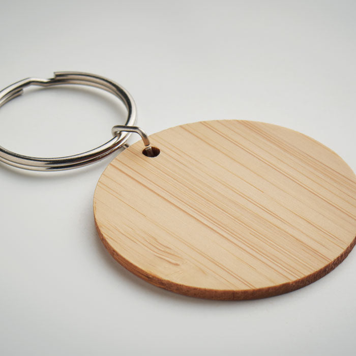 Round Bamboo Keyring