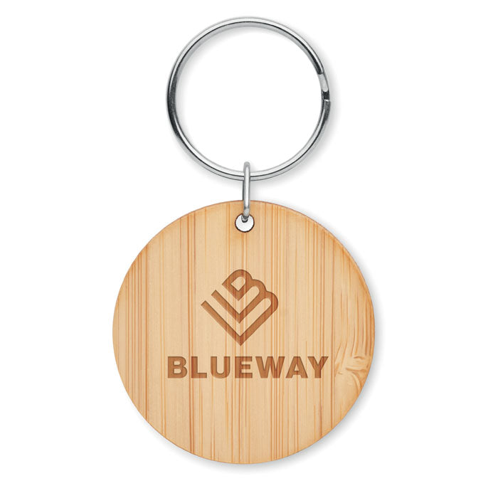 Round Bamboo Keyring