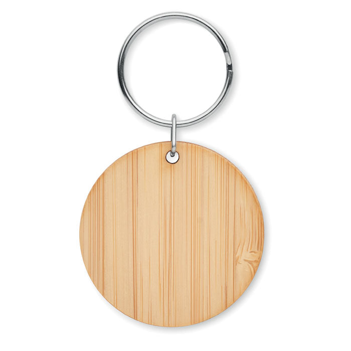 Round Bamboo Keyring