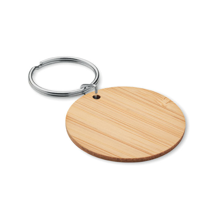 Round Bamboo Keyring