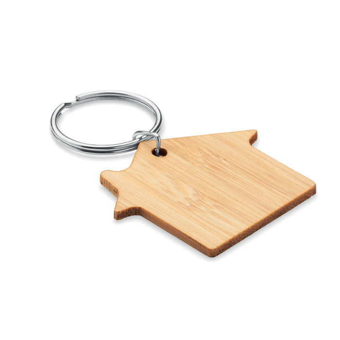 House Shaped Bamboo Keyring