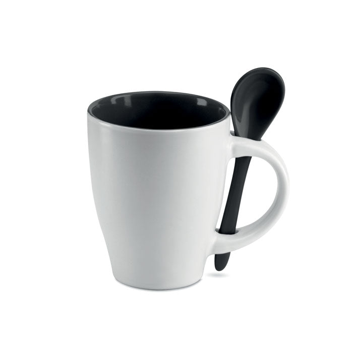 Bicolour Mug with Spoon