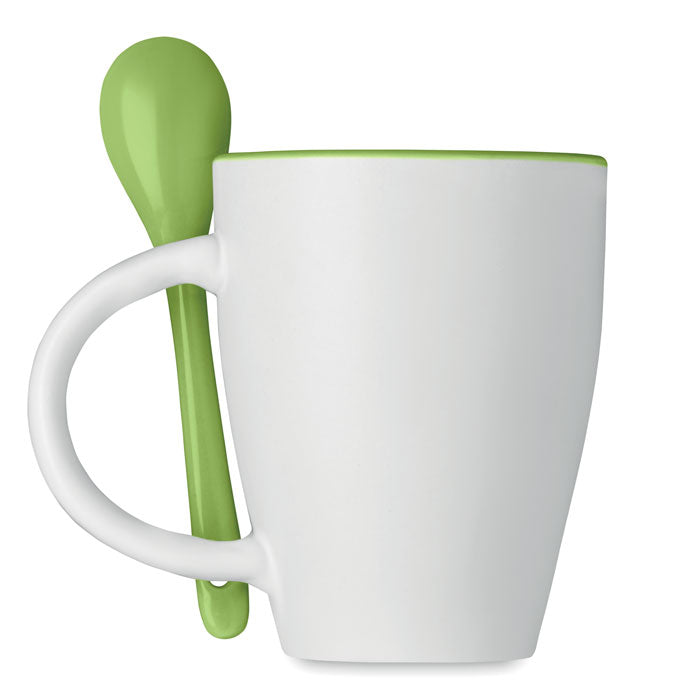 Bicolour Mug with Spoon