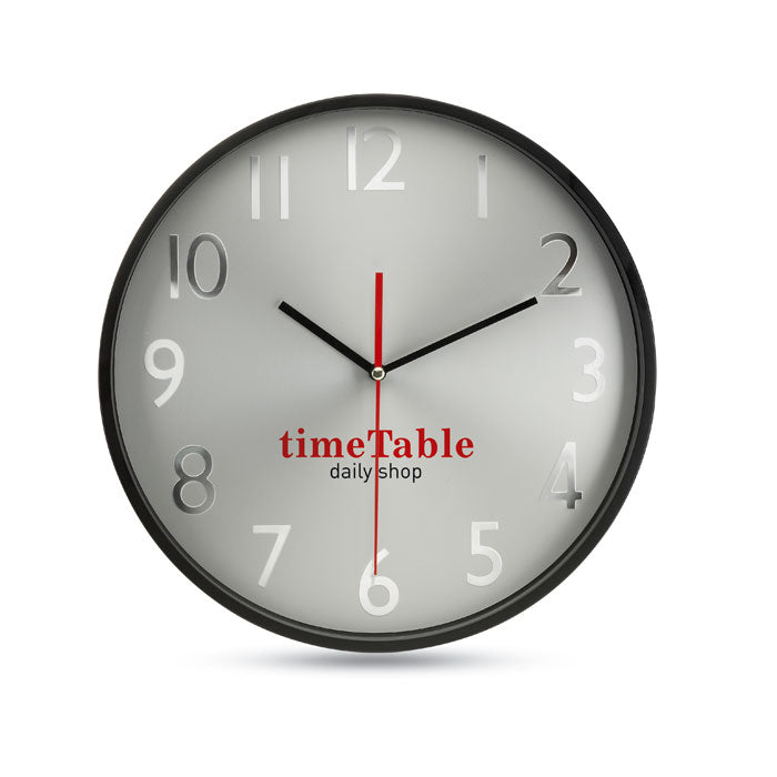 Wall Clock with Silver Background