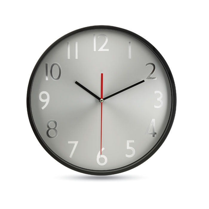 Wall Clock with Silver Background