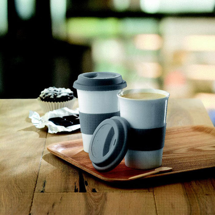 Ceramic Mug with Lid and Sleeve