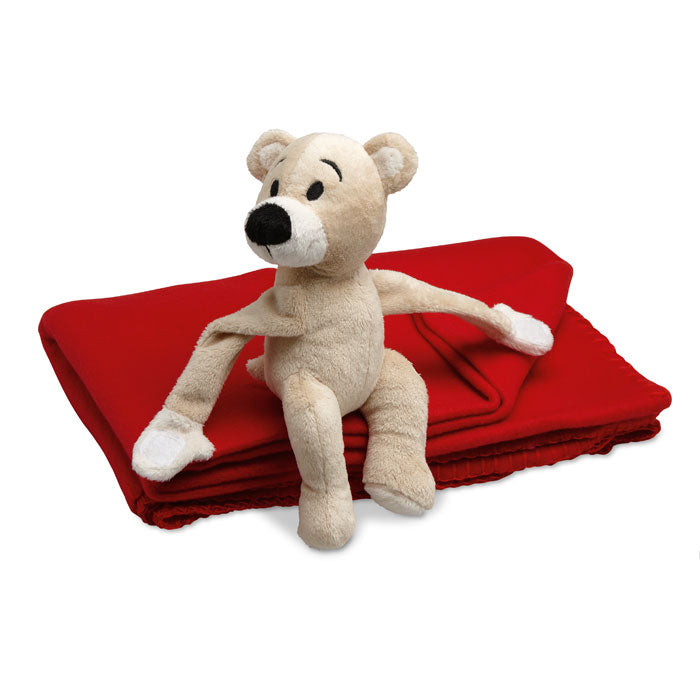 Fleece Blanket with Teddy Bear
