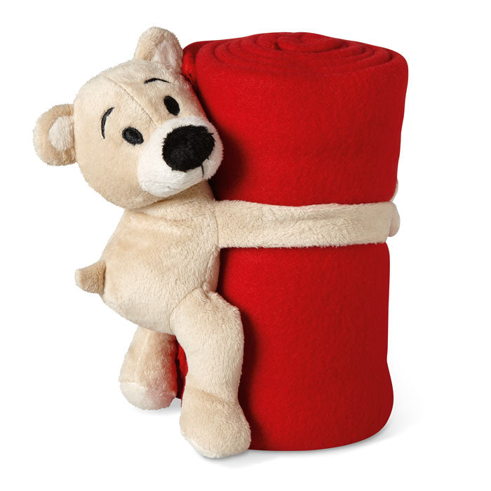 Fleece Blanket with Teddy Bear