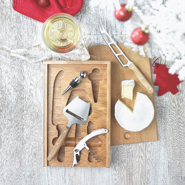 Bamboo Cheese and Wine Utensil Set